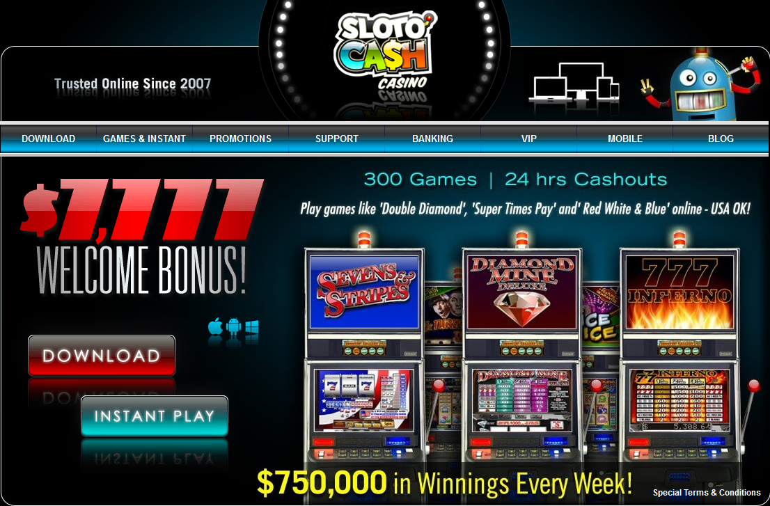 Over
                                $300,000 in winnings every week - Sloto
                                Cash Casino